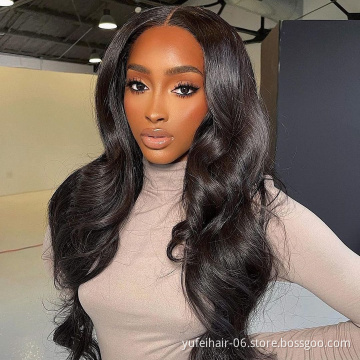 Cheap Virgin Cuticle Aligned Human Hair 13x4 Lace Front Wig,150%  180% Density Black Body Wave Natural Human Hair Wig